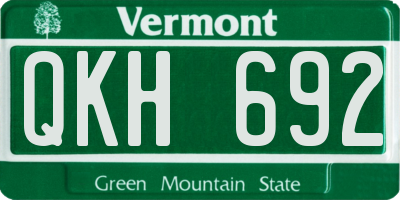 VT license plate QKH692