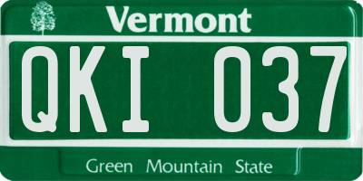 VT license plate QKI037