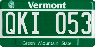 VT license plate QKI053