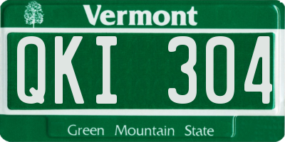 VT license plate QKI304