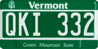 VT license plate QKI332