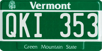 VT license plate QKI353