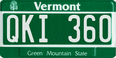 VT license plate QKI360