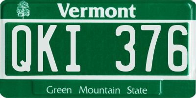 VT license plate QKI376