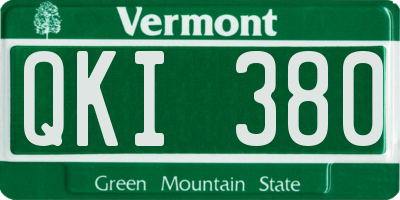VT license plate QKI380
