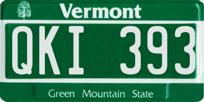 VT license plate QKI393