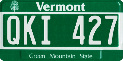 VT license plate QKI427