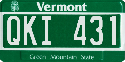 VT license plate QKI431