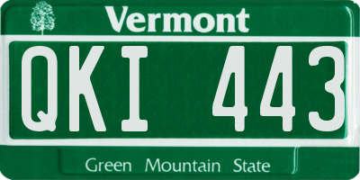 VT license plate QKI443