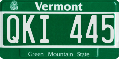 VT license plate QKI445