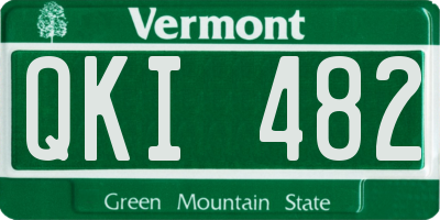 VT license plate QKI482