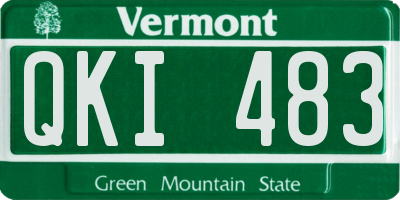 VT license plate QKI483