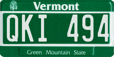 VT license plate QKI494