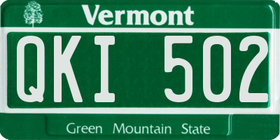 VT license plate QKI502