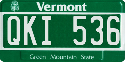 VT license plate QKI536