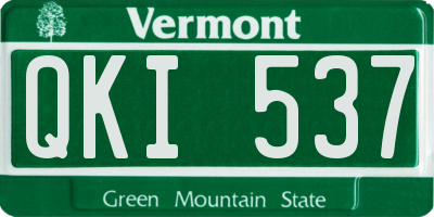 VT license plate QKI537