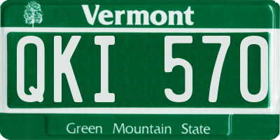 VT license plate QKI570