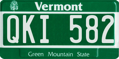 VT license plate QKI582