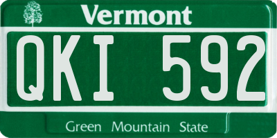 VT license plate QKI592