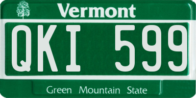 VT license plate QKI599