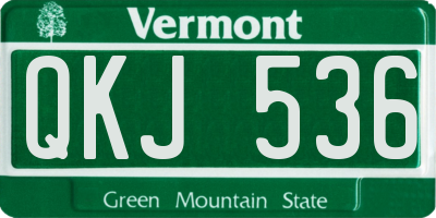 VT license plate QKJ536