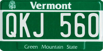 VT license plate QKJ560