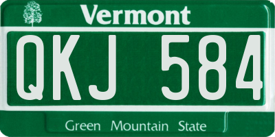 VT license plate QKJ584