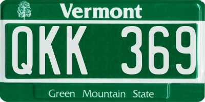VT license plate QKK369
