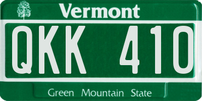 VT license plate QKK410