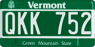 VT license plate QKK752