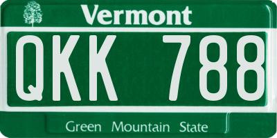 VT license plate QKK788