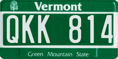 VT license plate QKK814