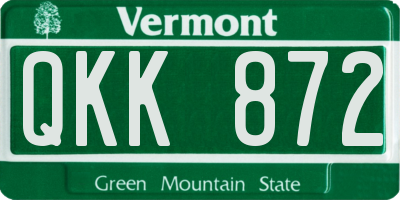VT license plate QKK872
