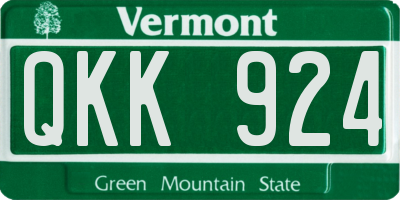 VT license plate QKK924