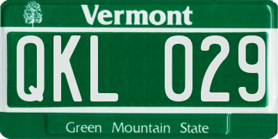 VT license plate QKL029