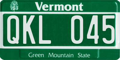 VT license plate QKL045