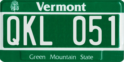 VT license plate QKL051