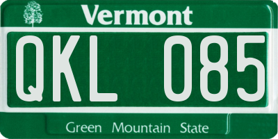 VT license plate QKL085