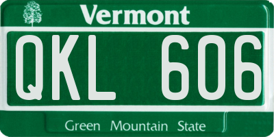 VT license plate QKL606