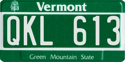 VT license plate QKL613