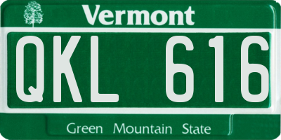 VT license plate QKL616