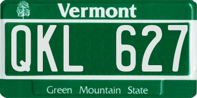 VT license plate QKL627