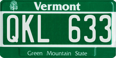 VT license plate QKL633