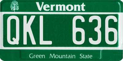 VT license plate QKL636