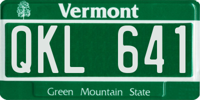 VT license plate QKL641