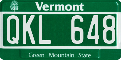 VT license plate QKL648