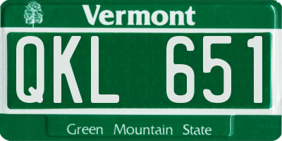 VT license plate QKL651