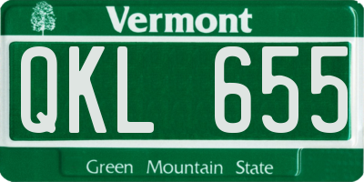 VT license plate QKL655