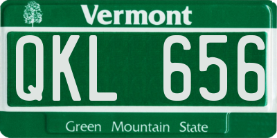 VT license plate QKL656