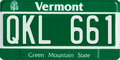 VT license plate QKL661